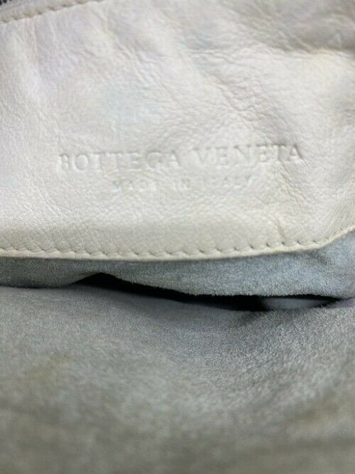 bottega veneta white woven leather shoulder bag