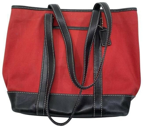coach large red black nylon shoulder bag
