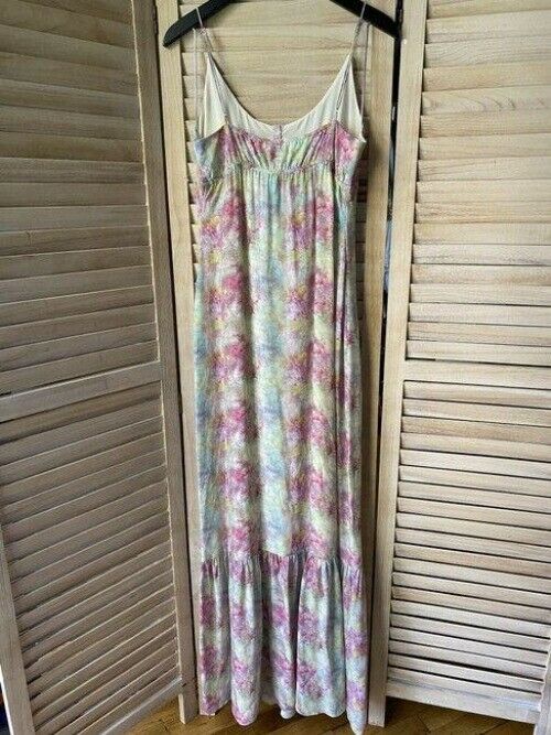 nicole miller pink blue green msrp long casual maxi dress