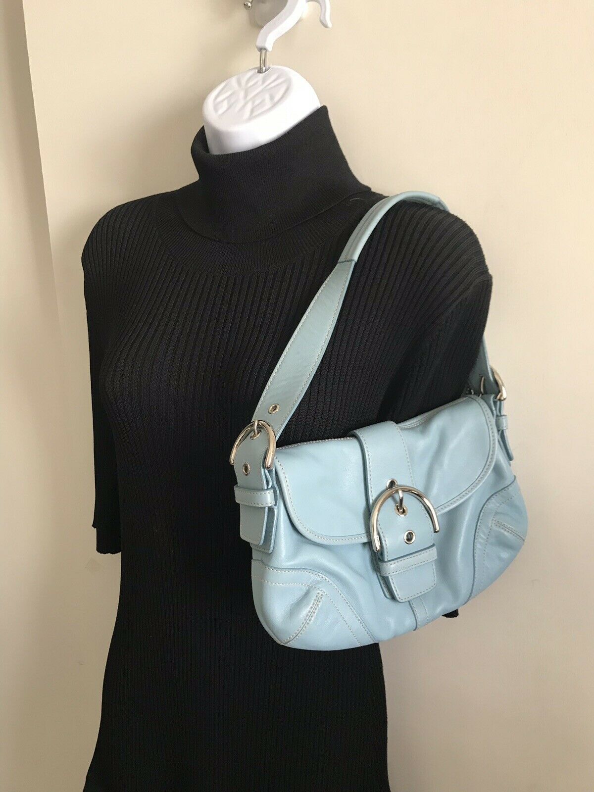 COACH Blue Leather Hangbag