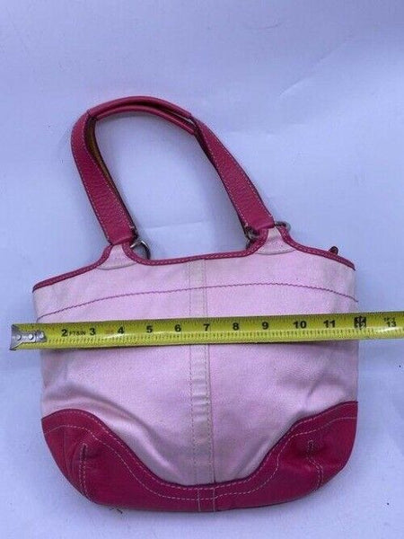 coach medium material pink fabric shoulder bag