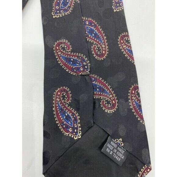 NWOT Disney Black Burgundy Neck Tie 100% Silk