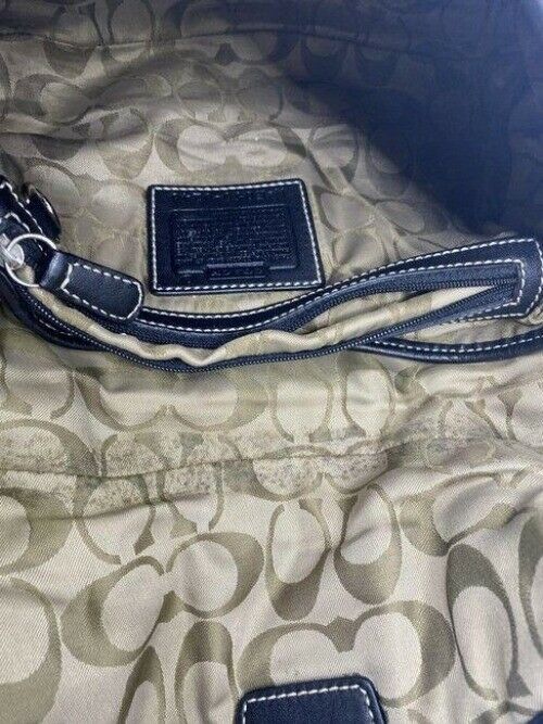 coach medium bag handbag black leather shoulder bag