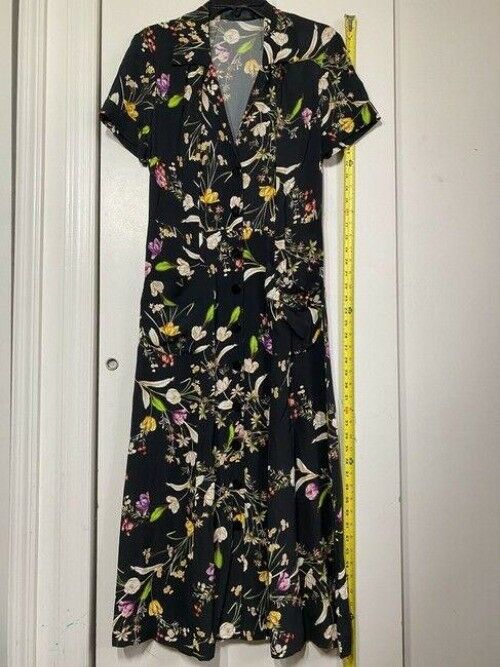 nicole miller black and multicolor new msrp long formal dress