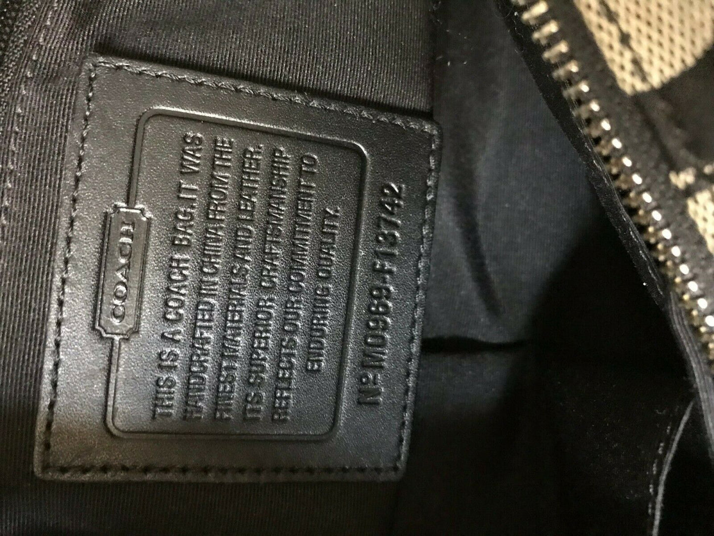 Coach Black Interwoven Fabric Tote Bag