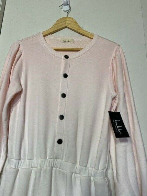 nicole miller pink white new french terry msrp