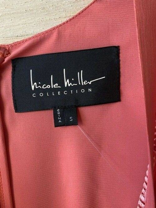 Nicole Miller Coral New Ruffled Small Msrp Short Casual Dress