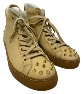 RUTHIE DAVIS Tan Leather Mid Top Fashion Sneakers w/ Spikes Size 8