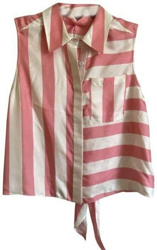 milly coral white new women s sleeveless msrp small blouse
