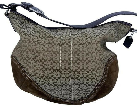 Coach Medium Tote Msrp Brown Beige Jacquard Fabric Shoulder Bag