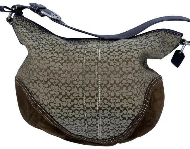 Coach Medium Tote Msrp Brown Beige Jacquard Fabric Shoulder Bag