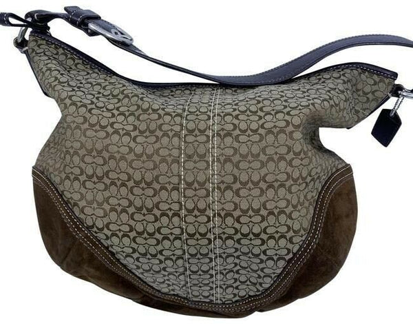 Coach Medium Tote Msrp Brown Beige Jacquard Fabric Shoulder Bag