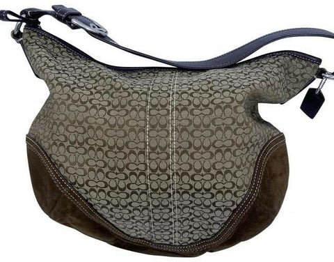 Coach Medium Tote Msrp Brown Beige Jacquard Fabric Shoulder Bag