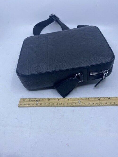 Michael Kors Cooper Logo Flight Black Camellia Matte Leather Cross Body Bag
