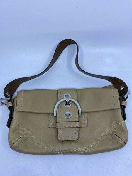 coach mini purse tan leather hobo bag