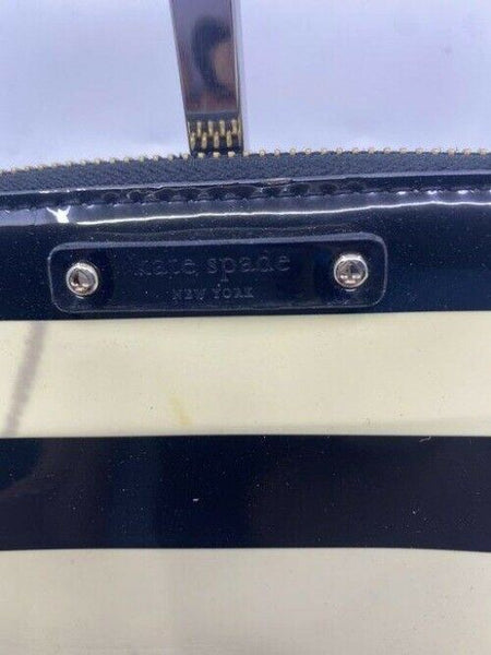Kate Spade Black White Sailing Striped Large Wallet