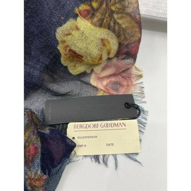 NWT! FRANCO FERRARI Floral Silk Scarf Bergorf Goodman Exclusive $350