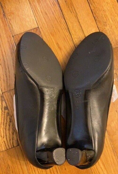 chanel black cap toe flats size eu