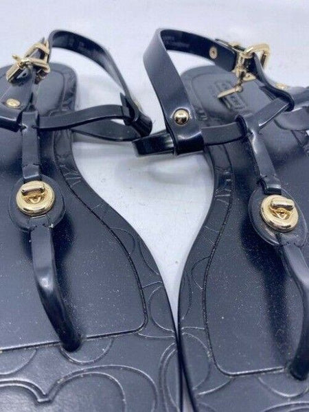 Coach Black Unique Adjustable Sandals Size Us