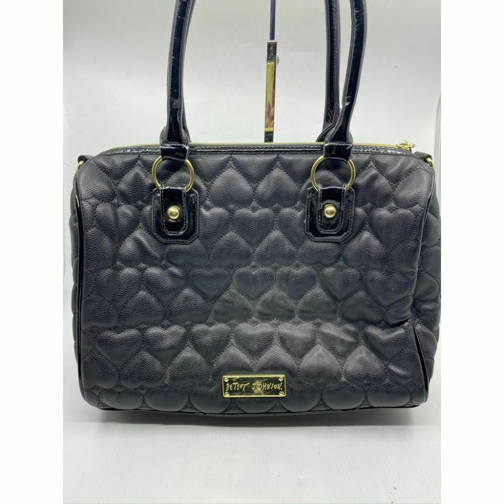 BETSEY JOHNSON Faux Leather Embellished Tote Bag