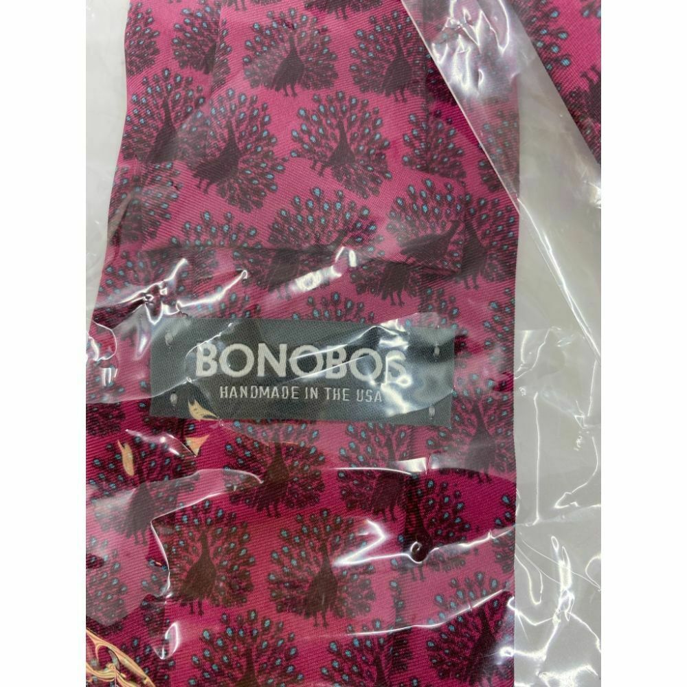 New! BONOBOS Pink Animal Print Neck Tie Msrp 95