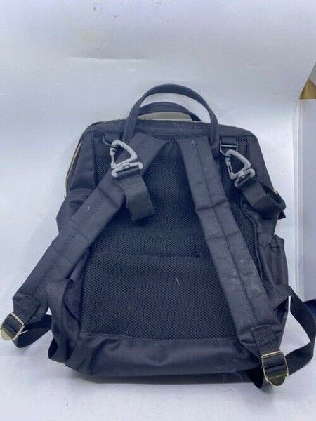 Multi Pocket Black Fabric Backpack