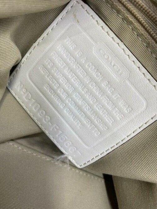 Coach Medium Tote Msrp Beige Silver Jacquard Fabric Shoulder Bag