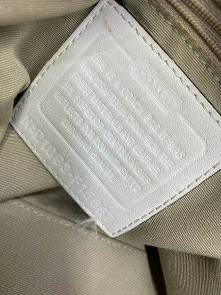 Coach Medium Tote Msrp Beige Silver Jacquard Fabric Shoulder Bag