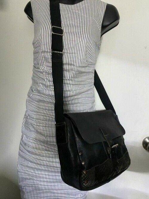 prada vintage black leather cross body bag
