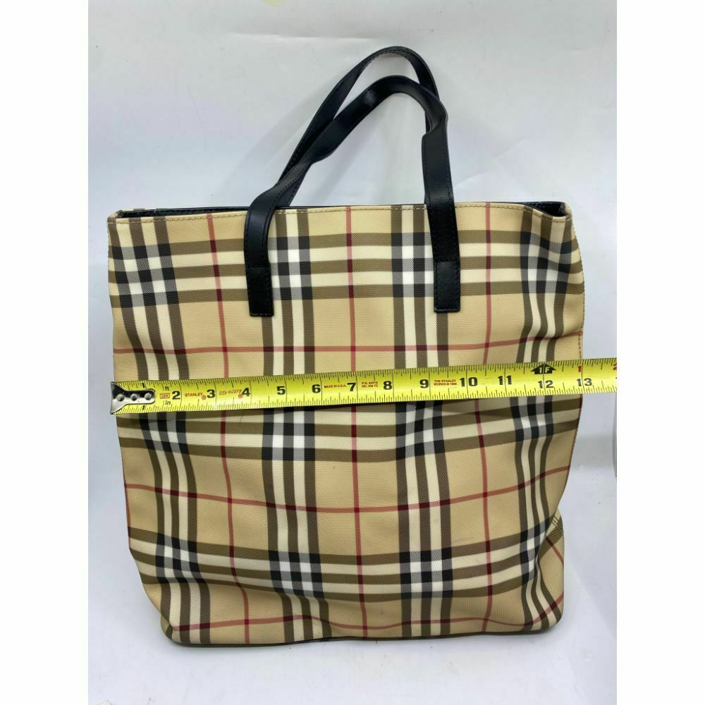 BURBERRY Large Nova Check Cream Gray Tote Bag