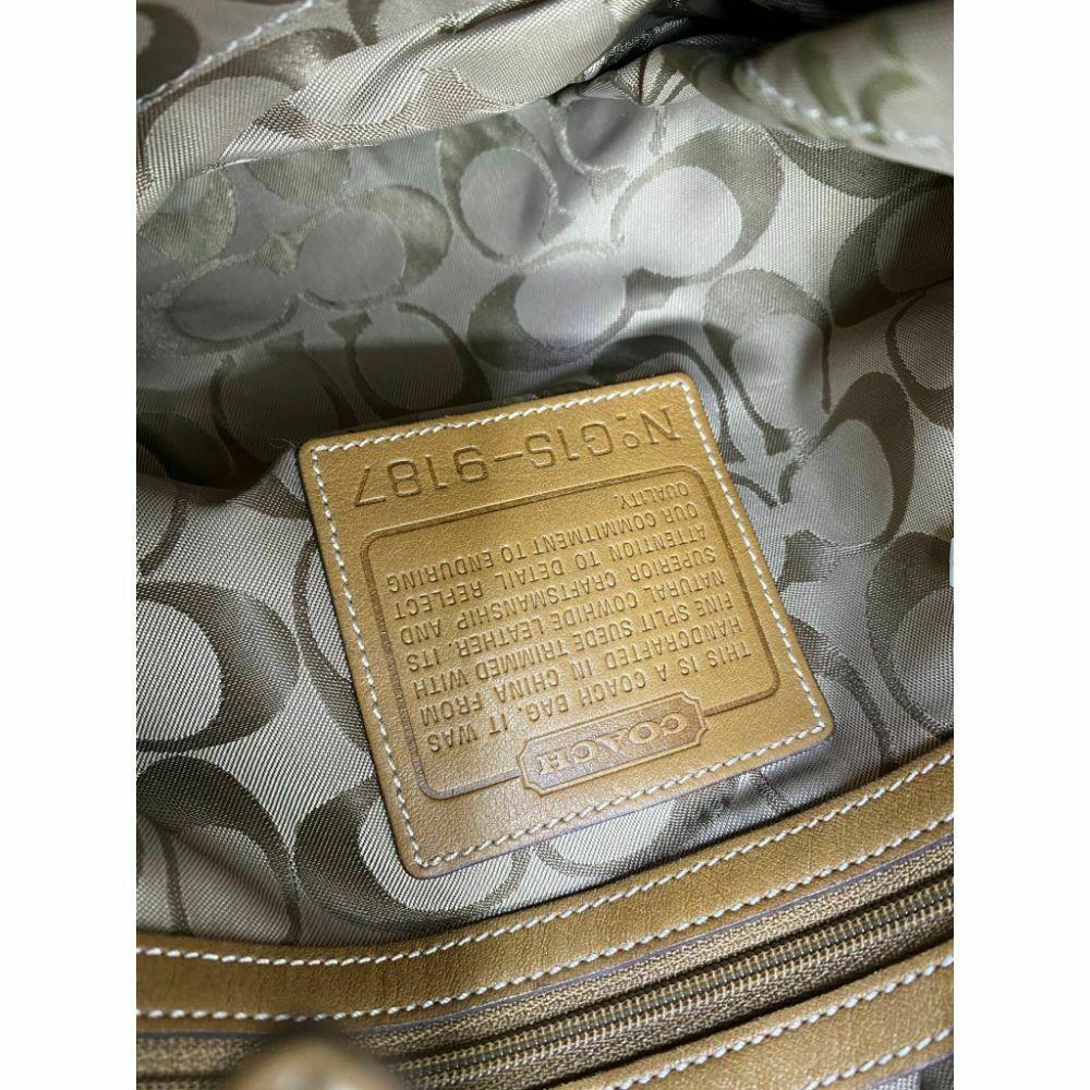 Coach Women's Brown Suede Leather Shoulder Bag