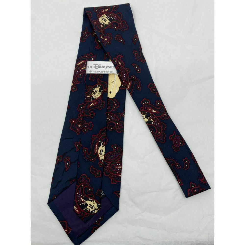 New! MICKEY MOUSE Disney Neck Tie Blue Black Red 100% Silk Handmade