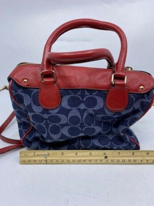 coach navy red fabric cross body bag