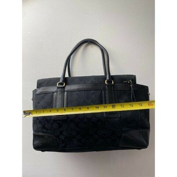 COACH Large Black Jacquard Fabric Tote Bag
