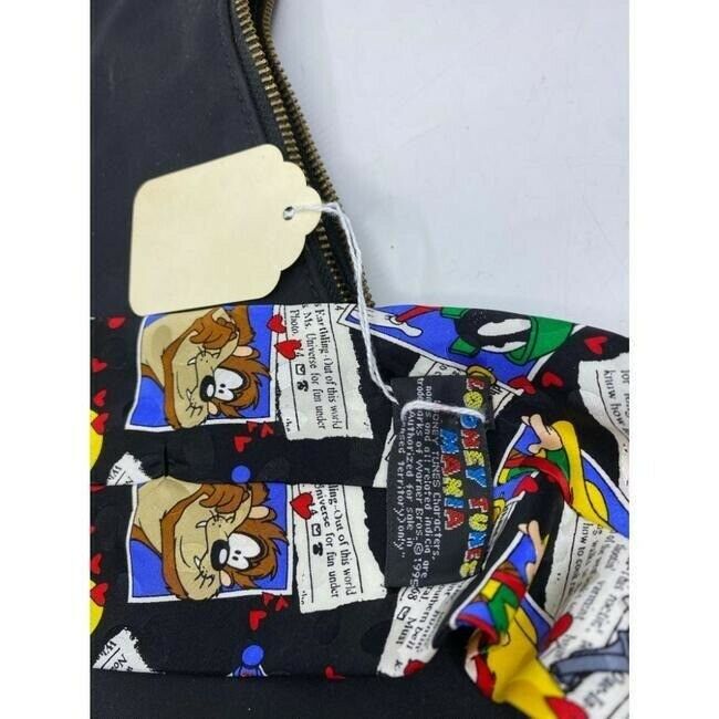 kate spade w w looney tunes tie scarf black nylon tote