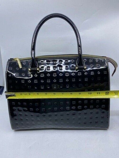 Arcadia Handbag Made In Italy Black Patent Leather Tote
