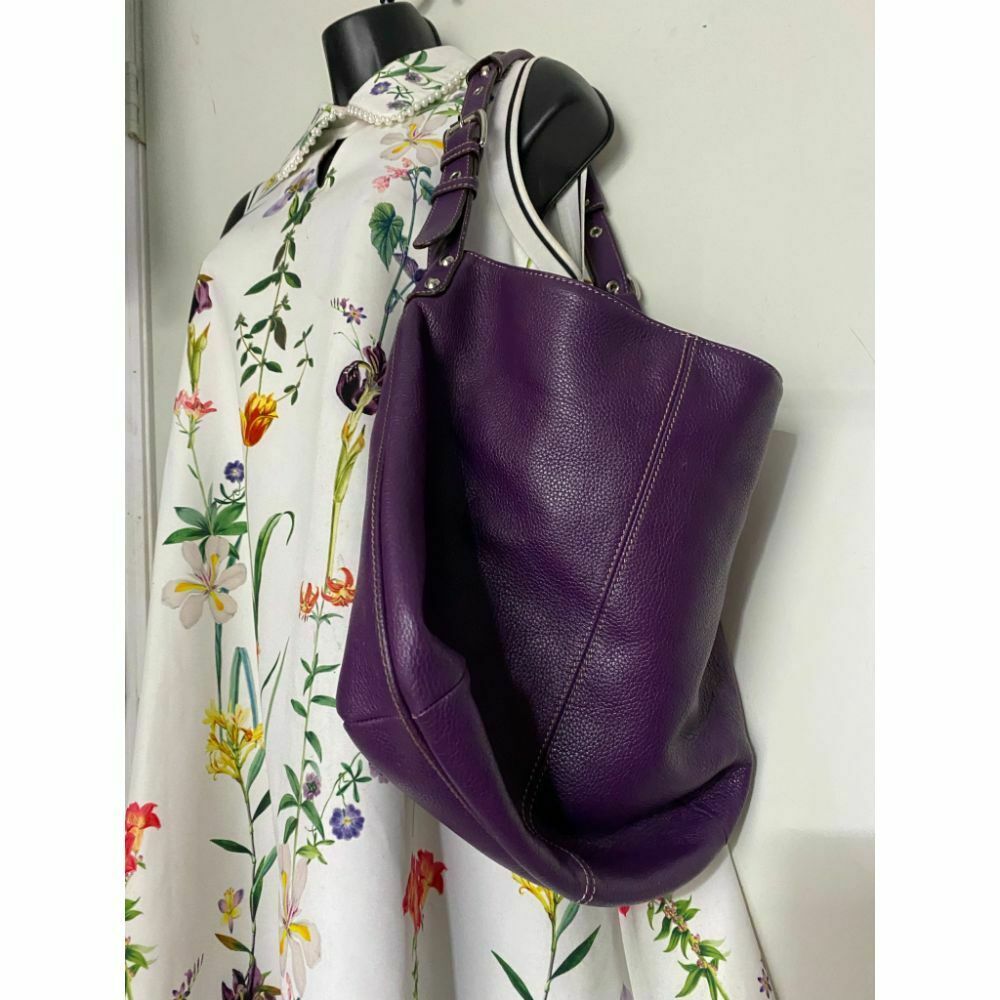 Tignanello Purple Leather Shoulder Bag