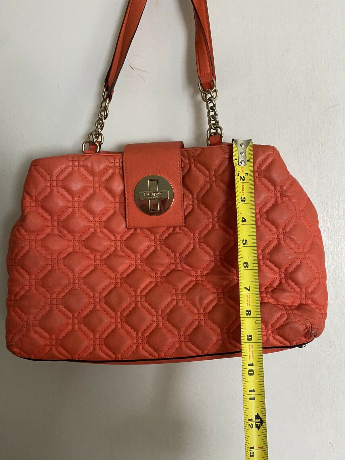 Kate Spade Orange Leather Tote Bag