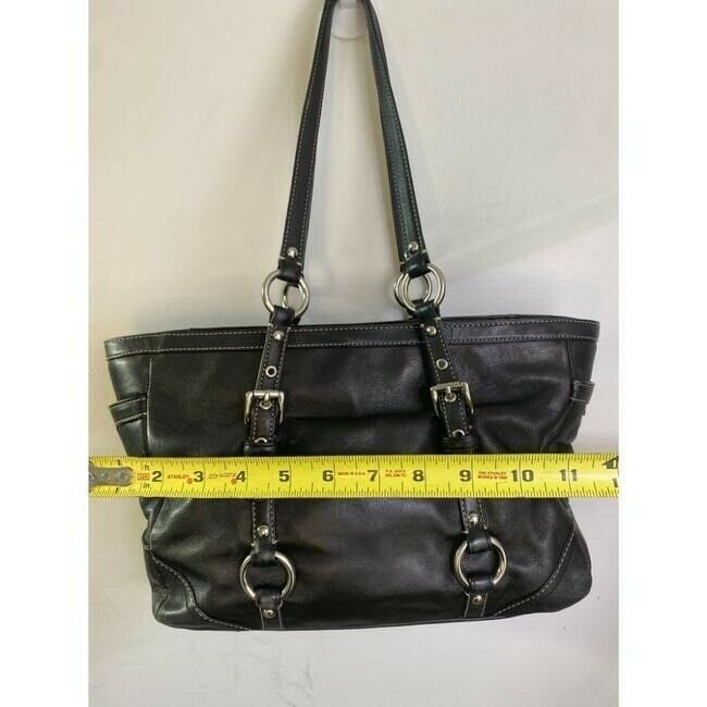 COACH Large Black Leather Shoulder Bag