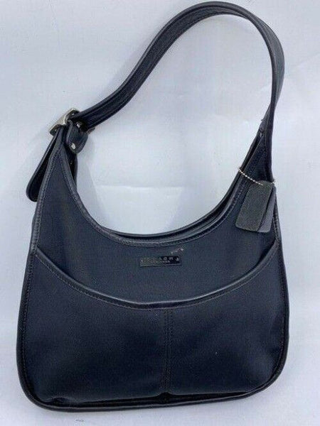 coach medium black fabric shoulder bag