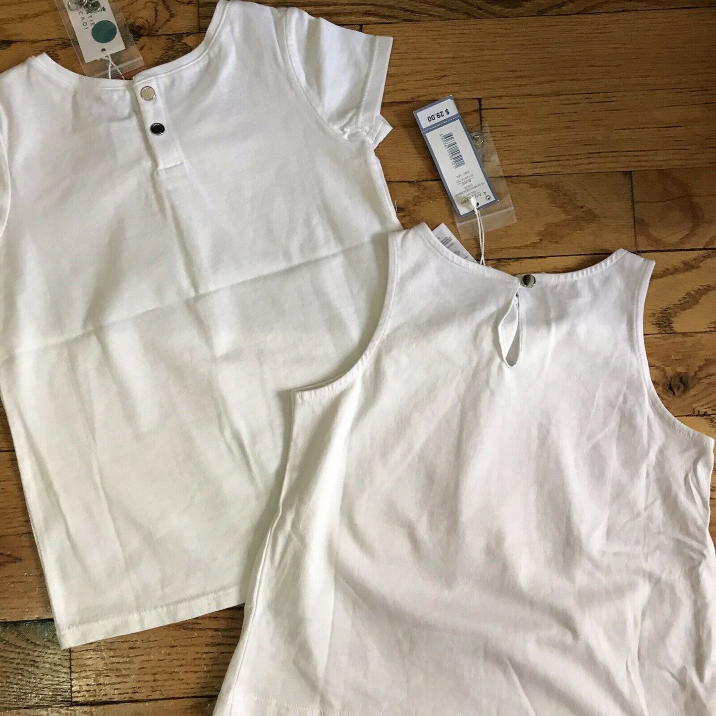 NWT! Lot Of 2 JACADI White Cotton Tops 4 Yrs