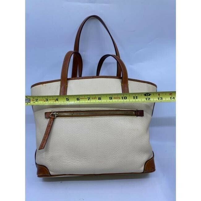 dooney and bourke bag white brown leather tote