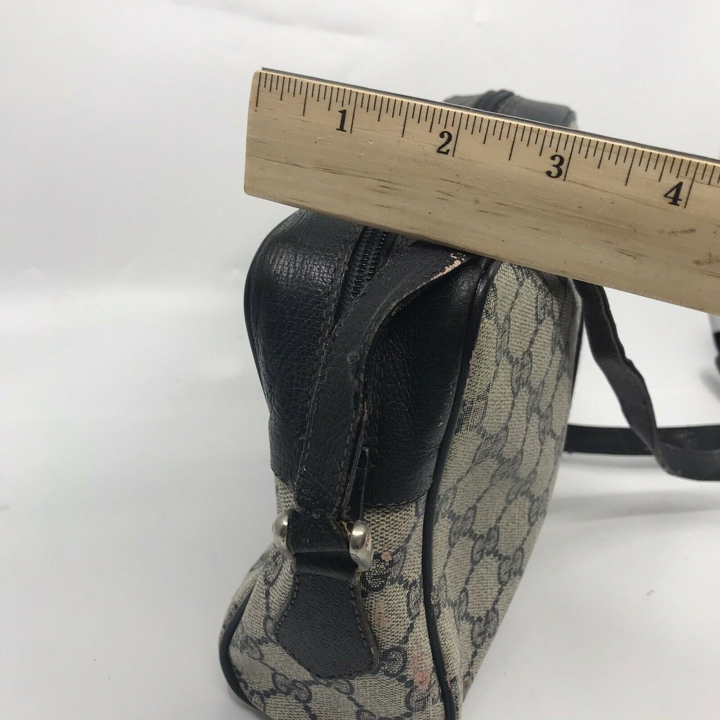 GUCCI Vintage Navy  Shoulder Bag All Over Signature