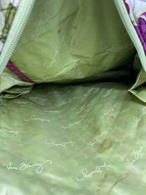 vera bradley quilted large purple green white backpack