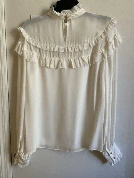 Nicole Miller off white new french ls msrp small blouse