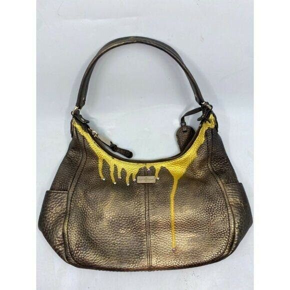 Cole Haan Leather Crossbody Brown Gold Customized