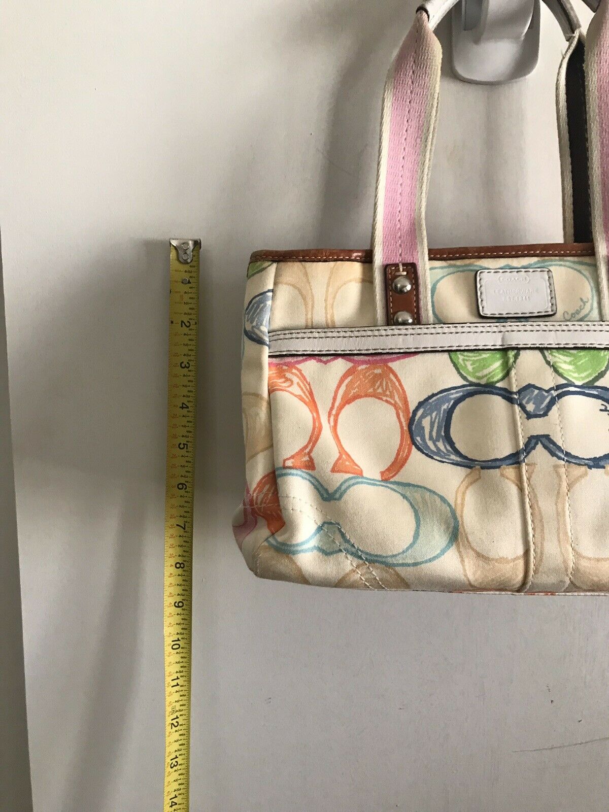 COACH Beige/multi-colored Canvas All Over Logo Handbag