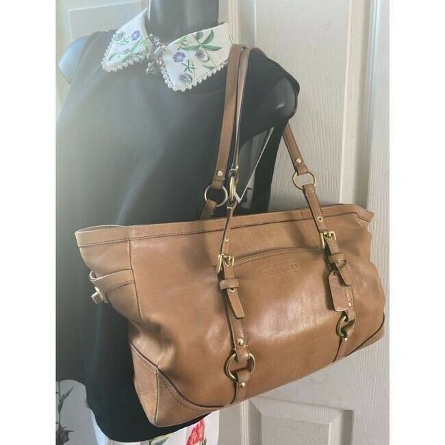 COACH Large Orange Leather Shoulder Bag