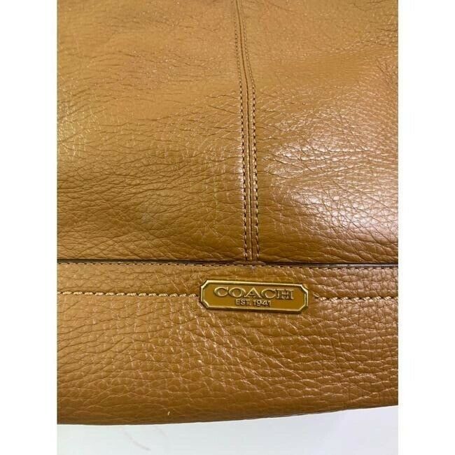 COACH XL Orange Leather Shopping Tote Bag