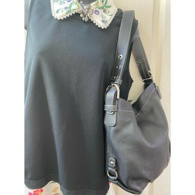 Coach Large Black Leather Hobo Bag